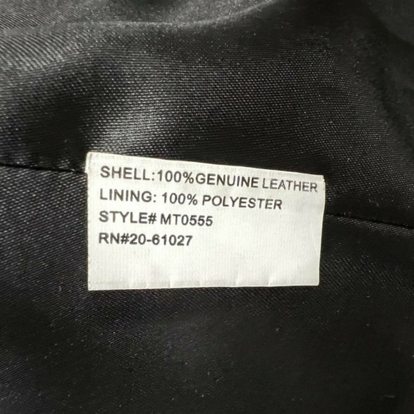 Black leather jacket, size large. - Picture 5 of 5